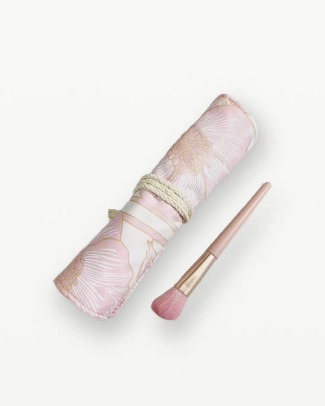 Floral makeup brush roll